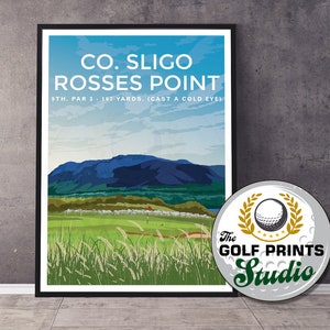 County Sligo Golf Club Rosses Point Ireland Golf Travel Print Poster Wild Atlantic Way Travel Print Poster Print Dublin Belfast Guinness