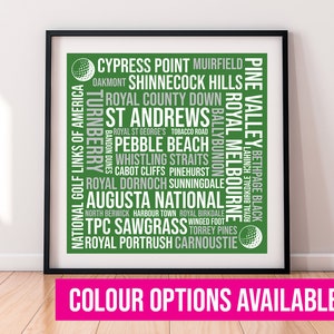 Golf Wall Art Poster Golf Art Print Gift Golfer Bedroom Office Living Room Wall Art Augusta National St Andrews Pebble Beach Torrey Pines