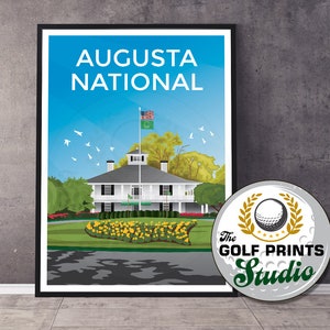 Augusta National Golf Club Georgia US Masters Golf Reise Poster Weihnachtsgeschenk für Golfer Golf Kunstdruck Mama Papa Sohn Wohnzimmer Kunst