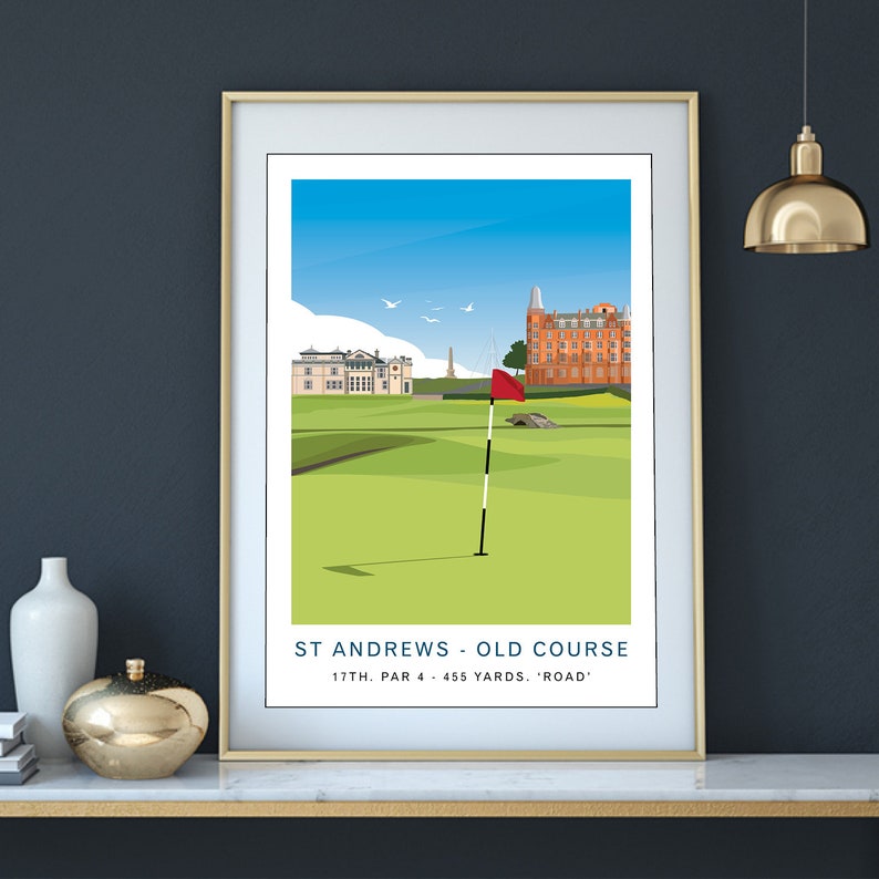 St Andrews Old Course 17th Hole Art Print, Scotland Golf Gift - Etsy