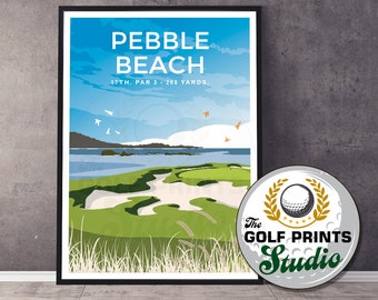 Pebble Beach Golf Club 10th Hole Travel Poster Print Gift for | Etsy UK