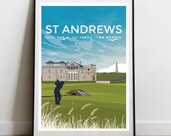 セントアンドリュース ゴルフコース　ポスター セントアンドリュース - オールドコース ゴルフクラブ 18番