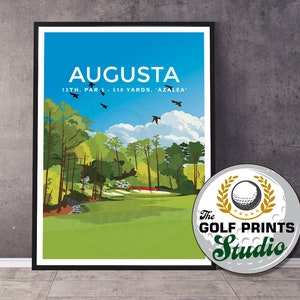 Augusta National Golf Club 13th Hole Amen Corner Reise Poster Druck Geschenk für Golfer Golf Kunstdruck Geschenk für Mama oder Papa Wohnzimmer Kunst
