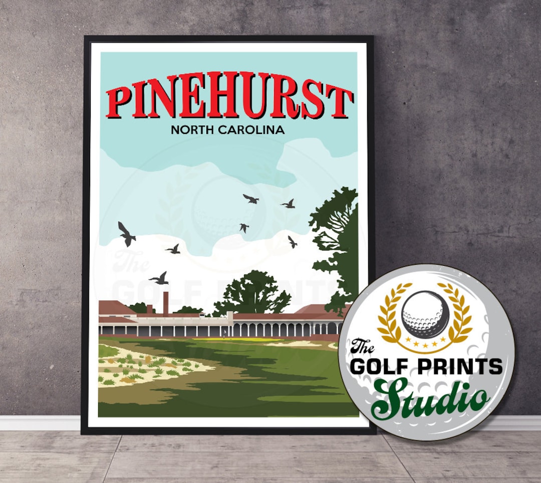 Pinehurst No2 Golf Club USA Travel Poster Wall Art Print North Carolina