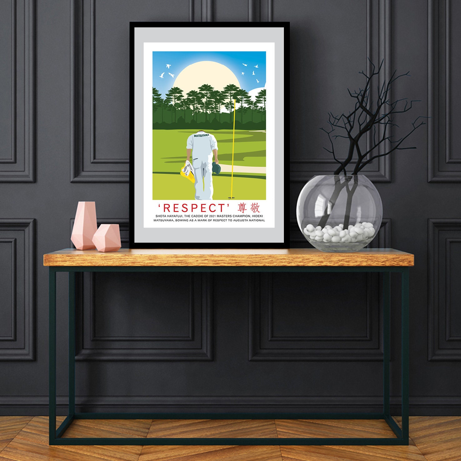 オーガスタ・ナショナル・ゴルフ・プリント：松山英樹、アーメン