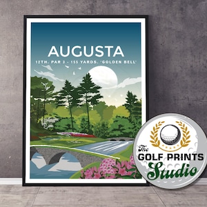 Augusta National golf Print Poster Golf Wall Art Hogan Bridge 12th Hole Amen Corner Travel Poster Print USA Travel Poster Golf Gift