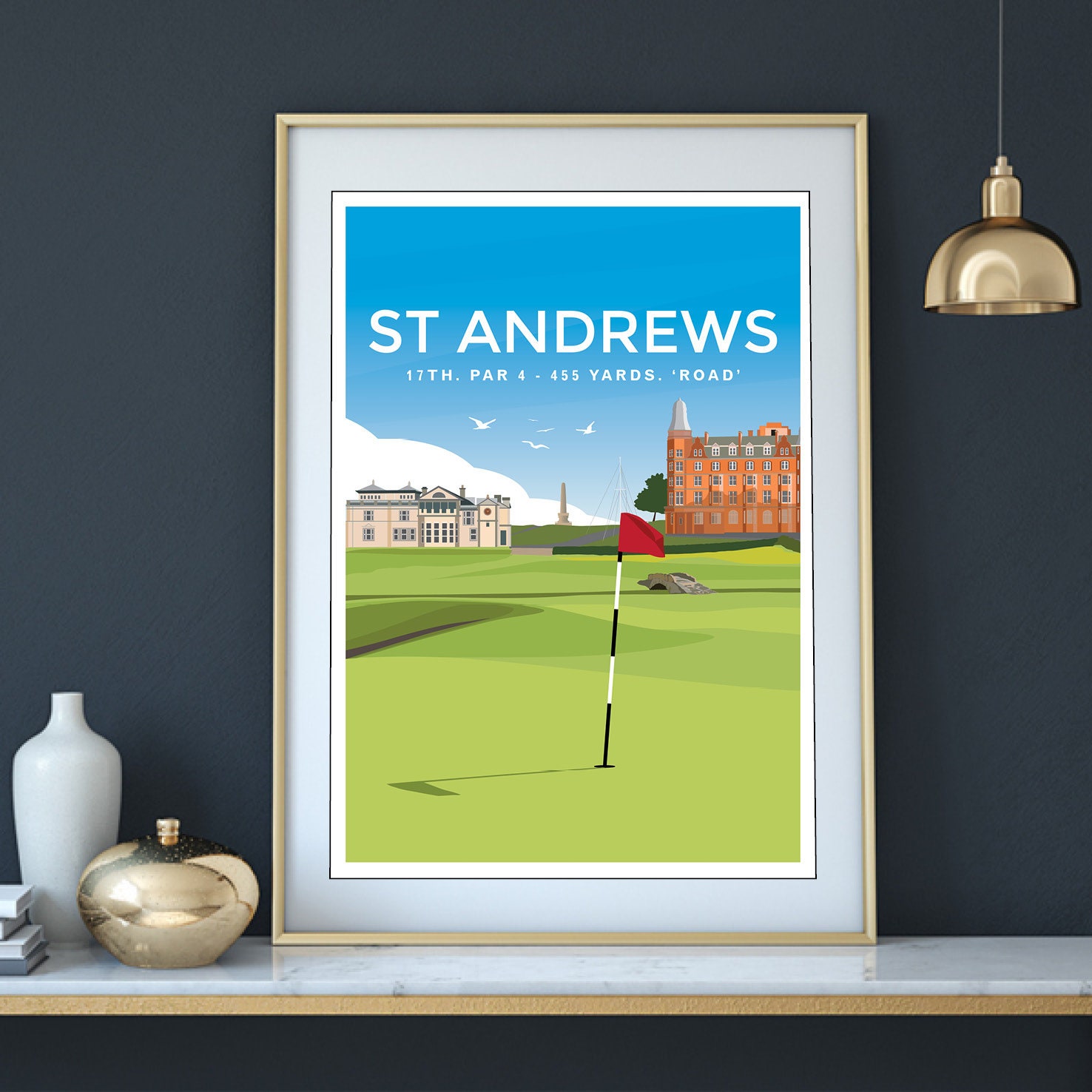 セントアンドリュースオールドコース17番ホールゴルフアートプリント