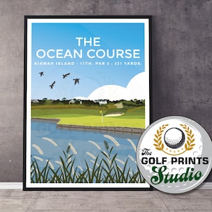Loch 17 Golf Club Druck Kiawah Island Golf Club Druck US Open USPGA Golf Amerika Kalifornien Reiseplakat Druck Geschenk Golfer Kunstdruck