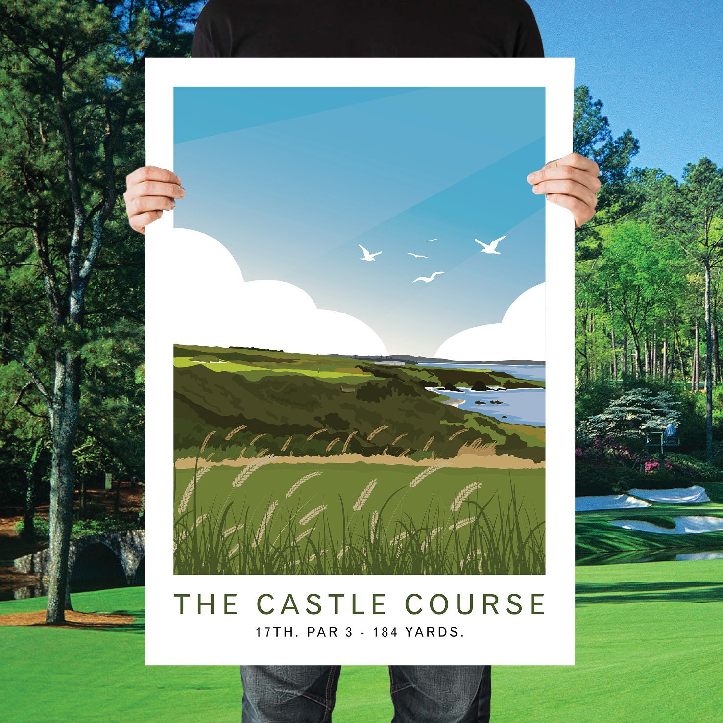 セントアンドリュース スコットランド ゴルフ プリント、キャッスル