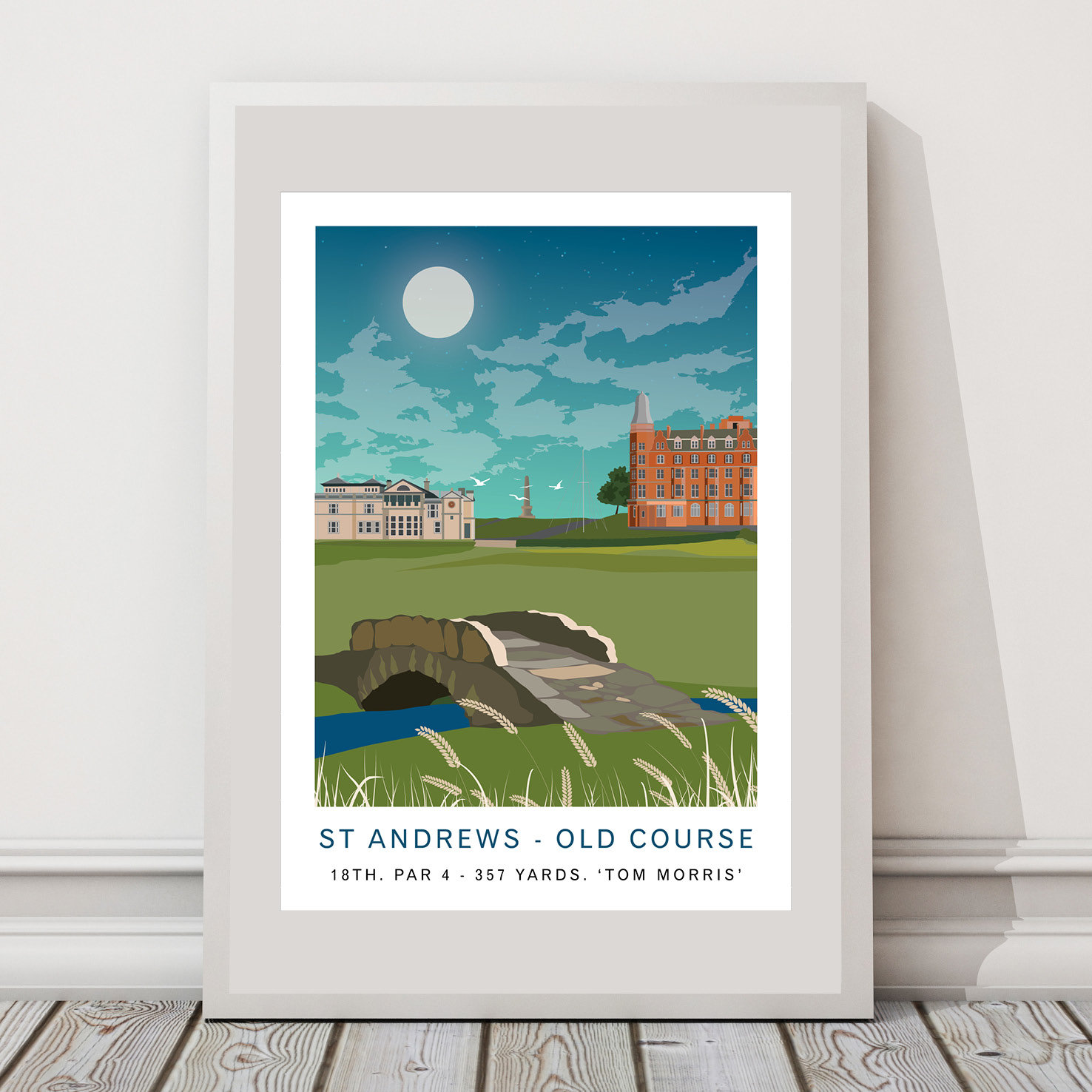 セントアンドリュース・オールドコースの版画：スウィルカン橋