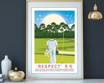 ゴルフ　松山英樹　マスターズ ポスター　額縁付き il_340x270.3074281745_76kn.jpg