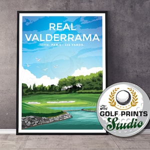 Real Valderrama Course Golf Club Spain 17th Hole Travel Poster Spanish Travel Print Golf Gift