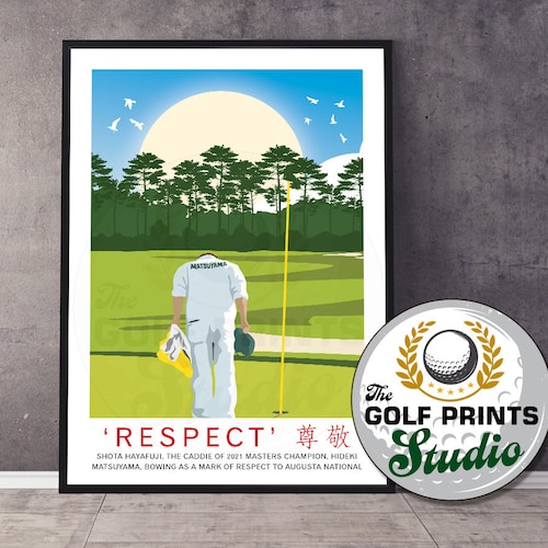 Augusta National Golf Print: Hideki Matsuyama, Amen Corner Travel
