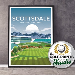TPC Scottsdale Stadion natürlich berühmten 16 Loch Spieler-Meisterschaft Reise Poster Druck Geschenk für Golfer Golf Geschenk Sport Druck Rory McIllroy