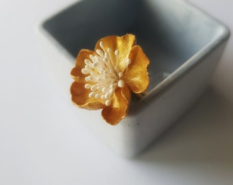 Handgemachter Gold Kirschblüten Ring: Verstellbar Floral Fashion Ring