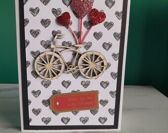 Tarjeta de felicitación de prometido hecha a mano