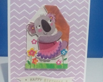 Tarjeta de cumpleaños de Childrena Koala