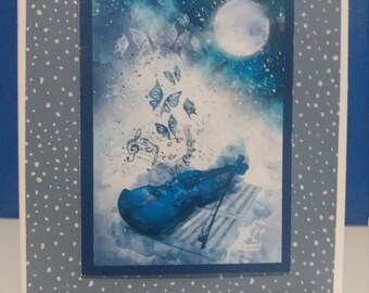 Tarjeta de felicitación musical hecha a mano