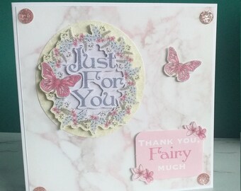 Tarjeta de agradecimiento hada/mariposa