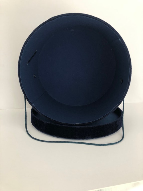 Vintage velvet royal blue hat box