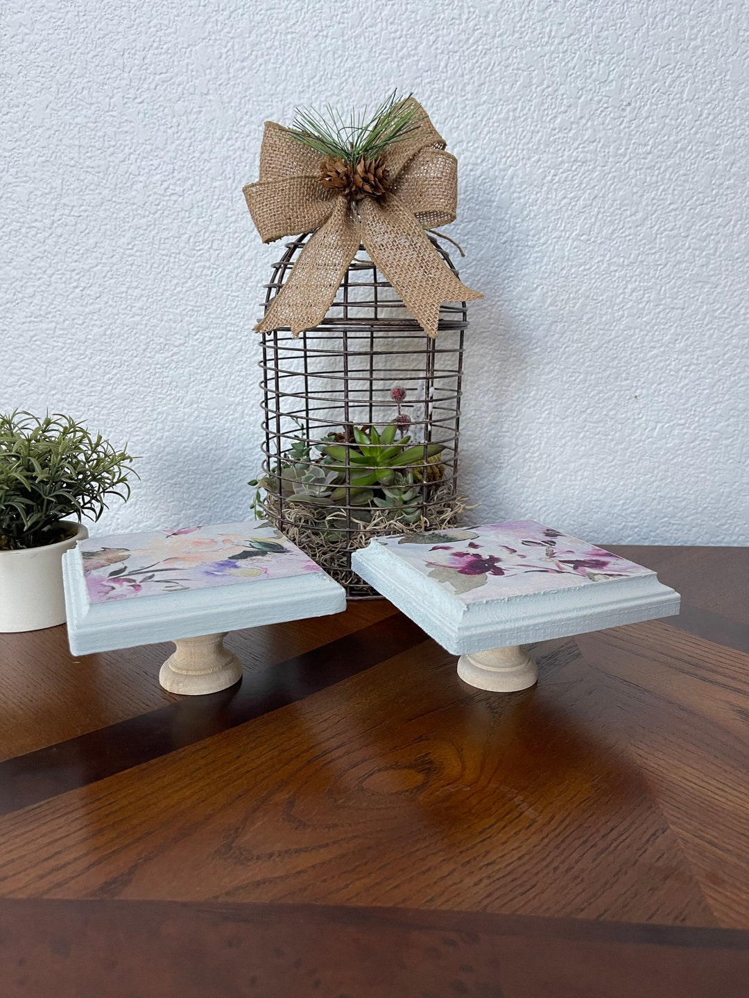 2pc Set/ Wooden Riser Set/ Farmhouse Decor/ Hand Painted - Etsy