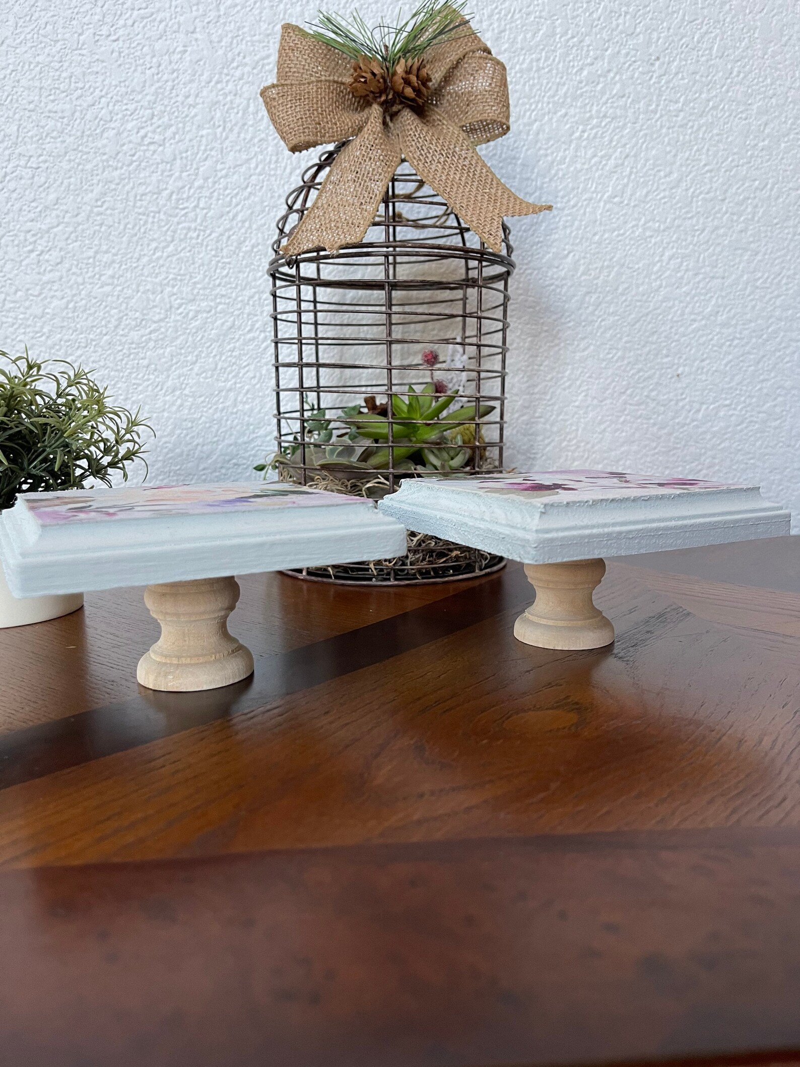 2pc Set/ Wooden Riser Set/ Farmhouse Decor/ Hand Painted - Etsy