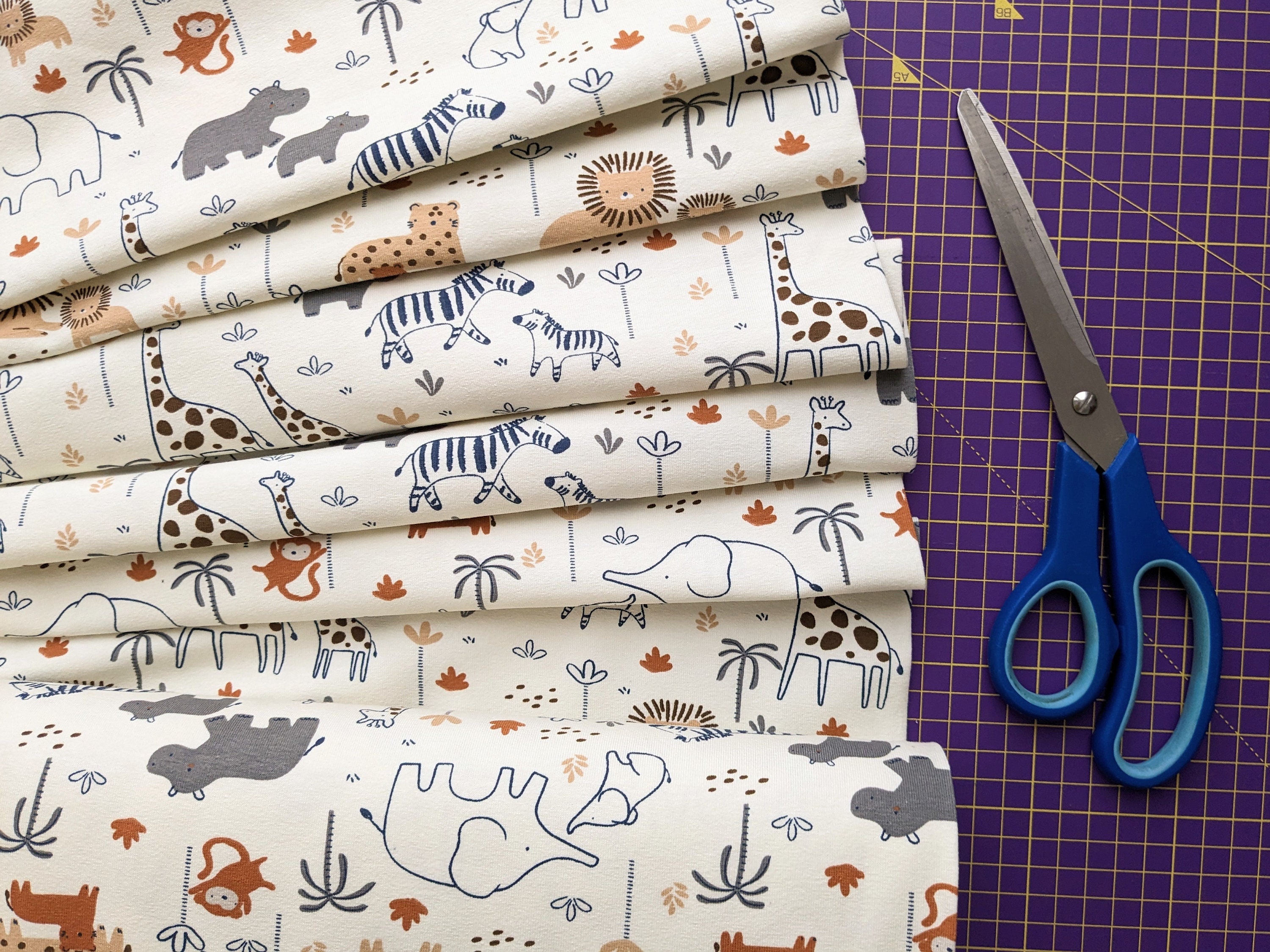 Baby Safari Jersey Fabric Elephant Fabric Giraffe Jersey Etsy