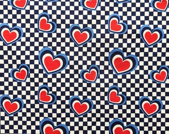 Valentine Heart Jersey fabric, Heart stretch cotton fabric, Love Heart cotton Jersey