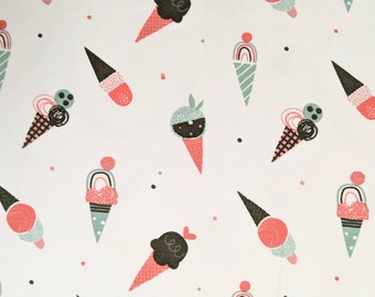 Ice Cream Jersey Stoff, Eistüte Baumwolljersey