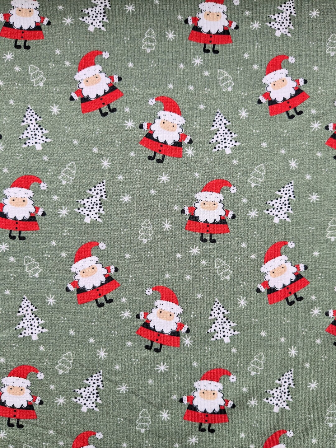 Stretch Santa Christmas Stretch Jersey, Festive Santa Fabric, Xmas Cotton Jersey - Etsy