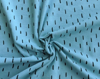 Tela de jersey azul, tela de jersey con estampado de rayas azules