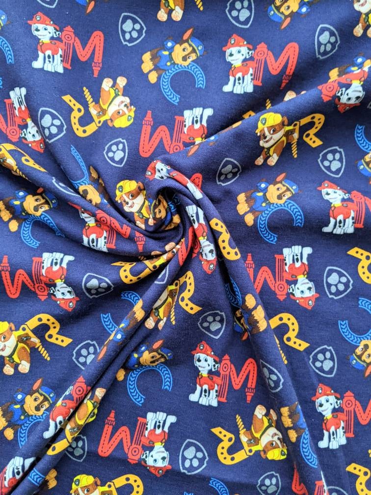 Paw Patrol Jersey Cotton Paw Patrol Fabric Etsy
