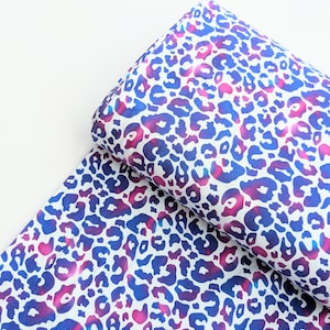Purple Leopard Print Fabric, Leopard Spot Jersey, Animal Print Stretch ...