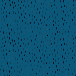 Tessuto jersey blu petrolio, cotone biologico Blue Dash