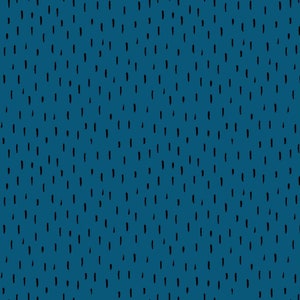 Petrol Blue Jersey fabric, organic cotton Blue Dash