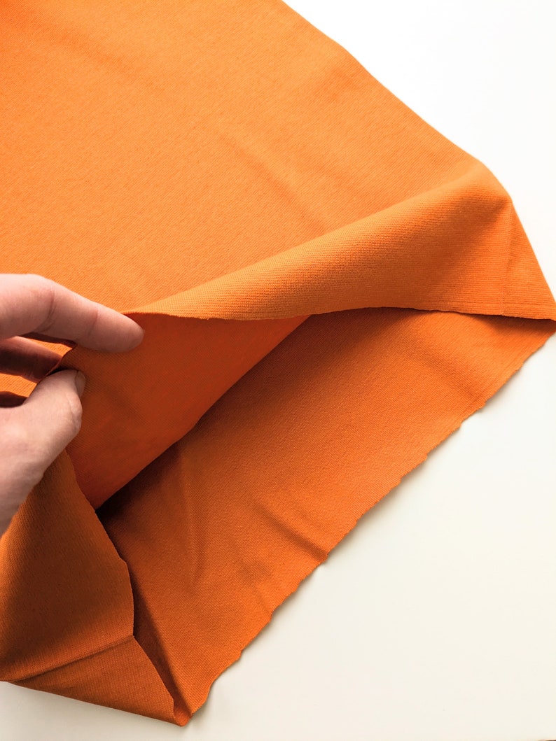 Orange Jersey Rib fabric, Orange Cuff Fabric, Stretch Cotton cuff - Etsy.de