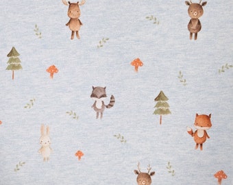 Waldtier Stoff, Waldtier French Terry, Kinderstoff, Fuchs Stretch Stoff