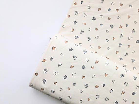 Golden Heart Jersey Fabric: Stretch Cotton Knit - Children's Apparel