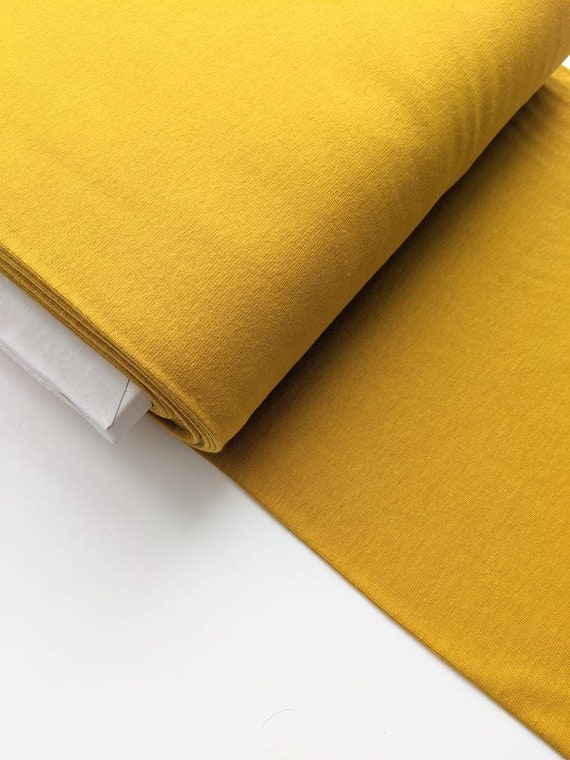 Ochre Yellow Cuff Fabric, Mustard Jersey Ribbing Fabric 