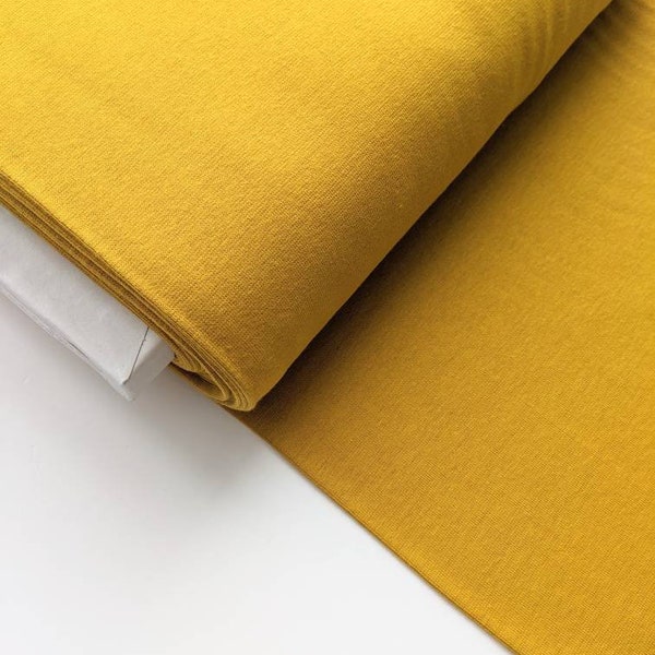 Ochre Yellow Cuff Fabric, Mustard Jersey Ribbing fabric