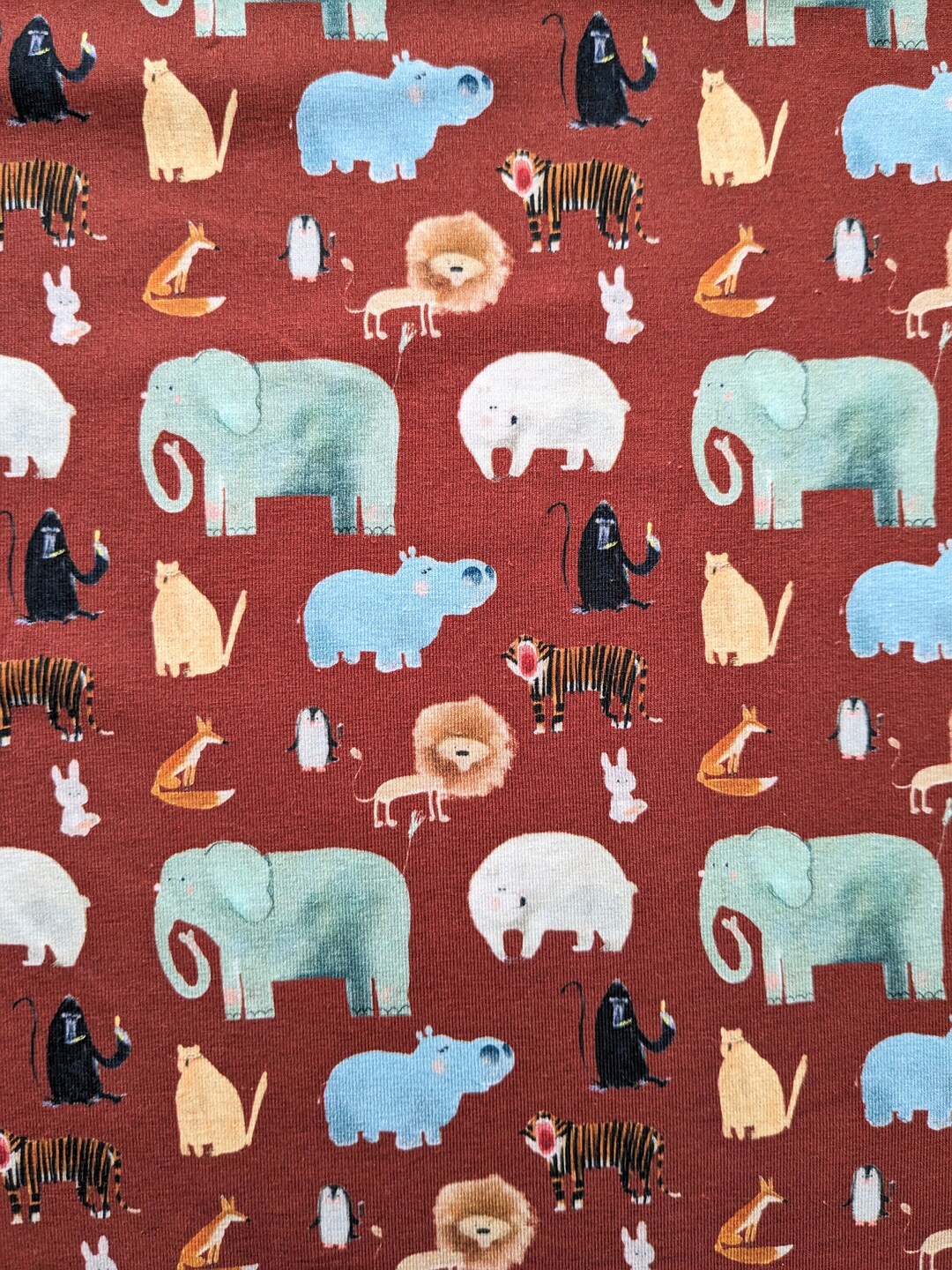 Elefanten Jersey Stoff Dschungel Jungle Animal Jersey Stoff