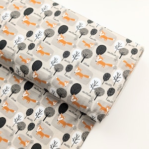 Tessuto elasticizzato Fox, tessuto Woodland Jersey, jersey Fox Forest