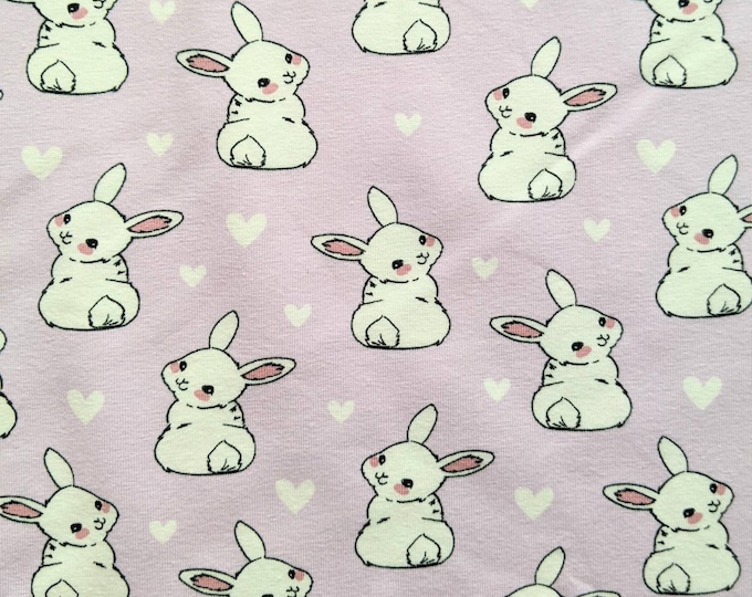 Family Fabric/bunnies and Carrots/easter/jersey Knit/4 Way Stretch/sold