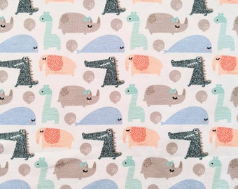 Baby Animal Jersey Fabric, elephant Pattern Fabric
