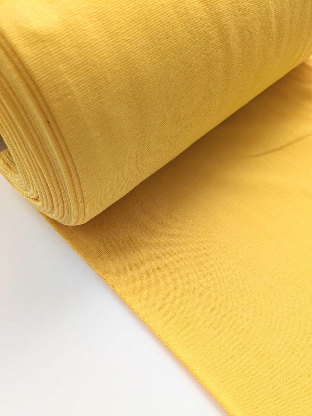 Yellow Cuff Fabric, Bright Yellow Jersey Ribbing Fabric, Banana Yellow ...
