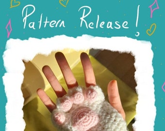 Cat Paw Glove Pattern  Crochet Pattern Mittens Gloves Pattern