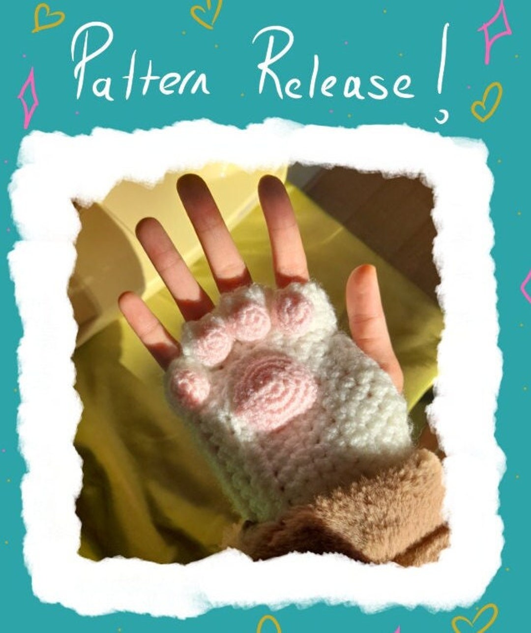 Cat Paw Glove Pattern Crochet Pattern Mittens Gloves Pattern Etsy