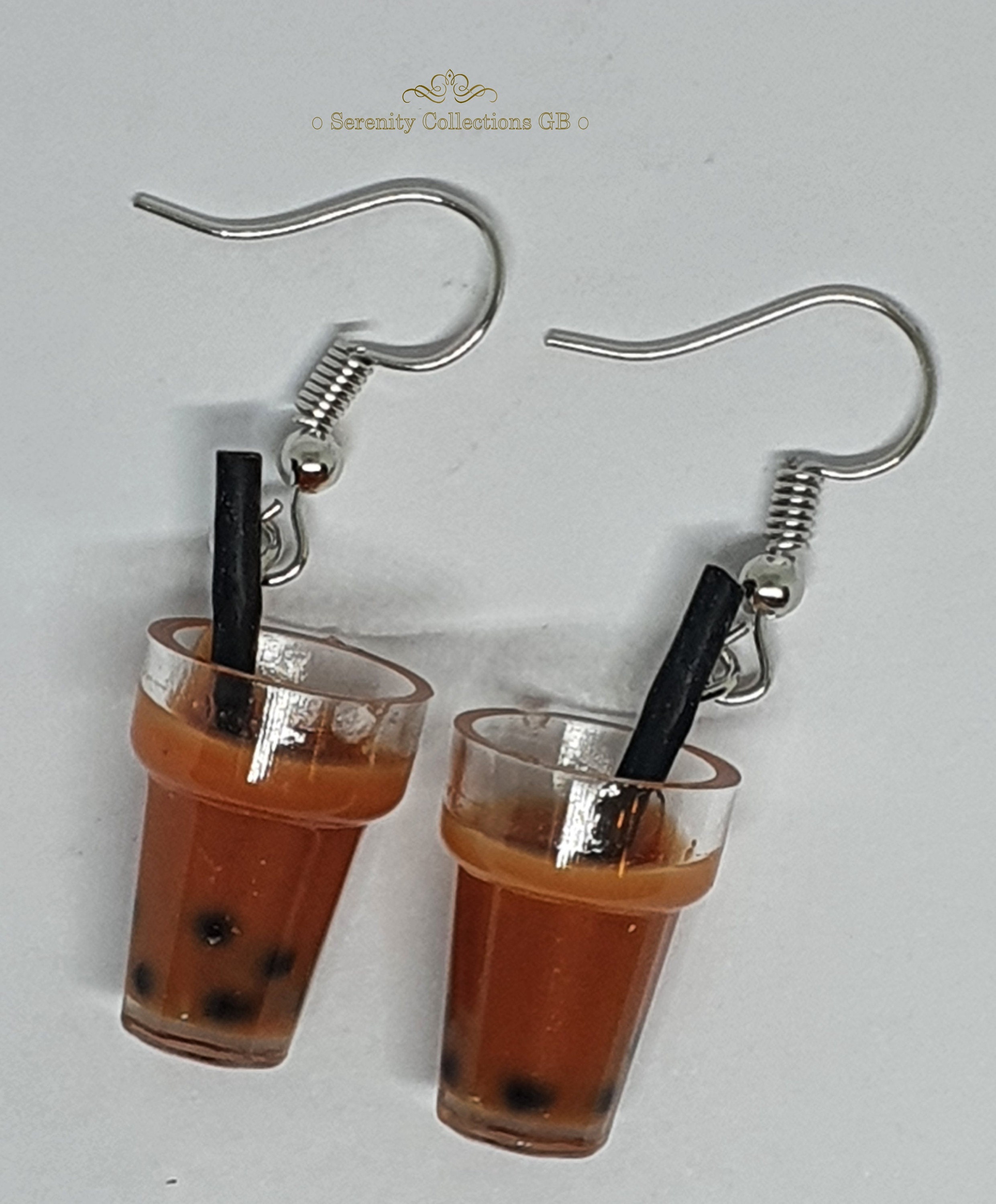 Funny Simulation Milk Tea Acrylic Earrings 3d Bubble Boba - Temu