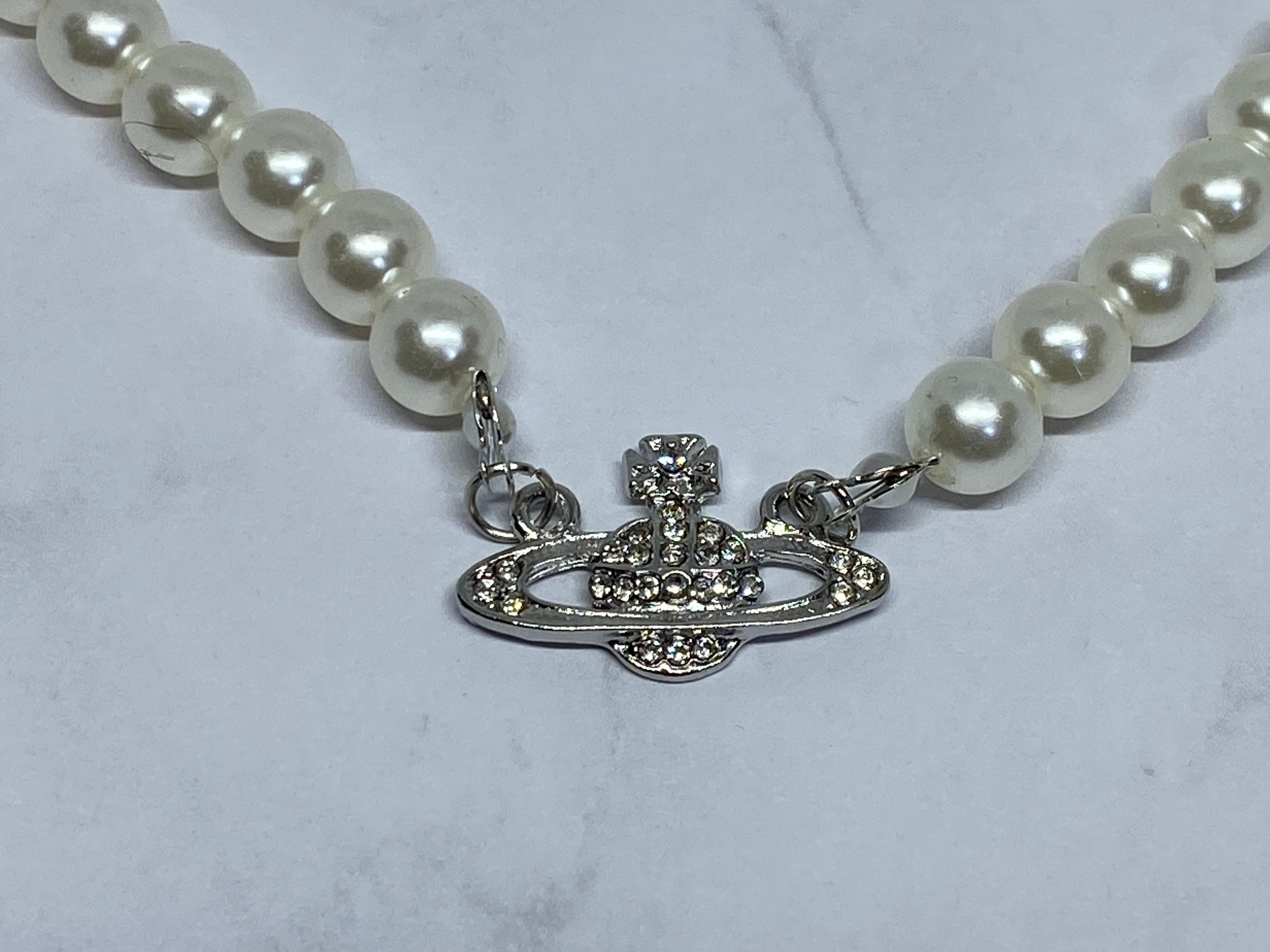 Pearl Saturn Necklace Saturn Necklace Pearl Orbit Etsy.de