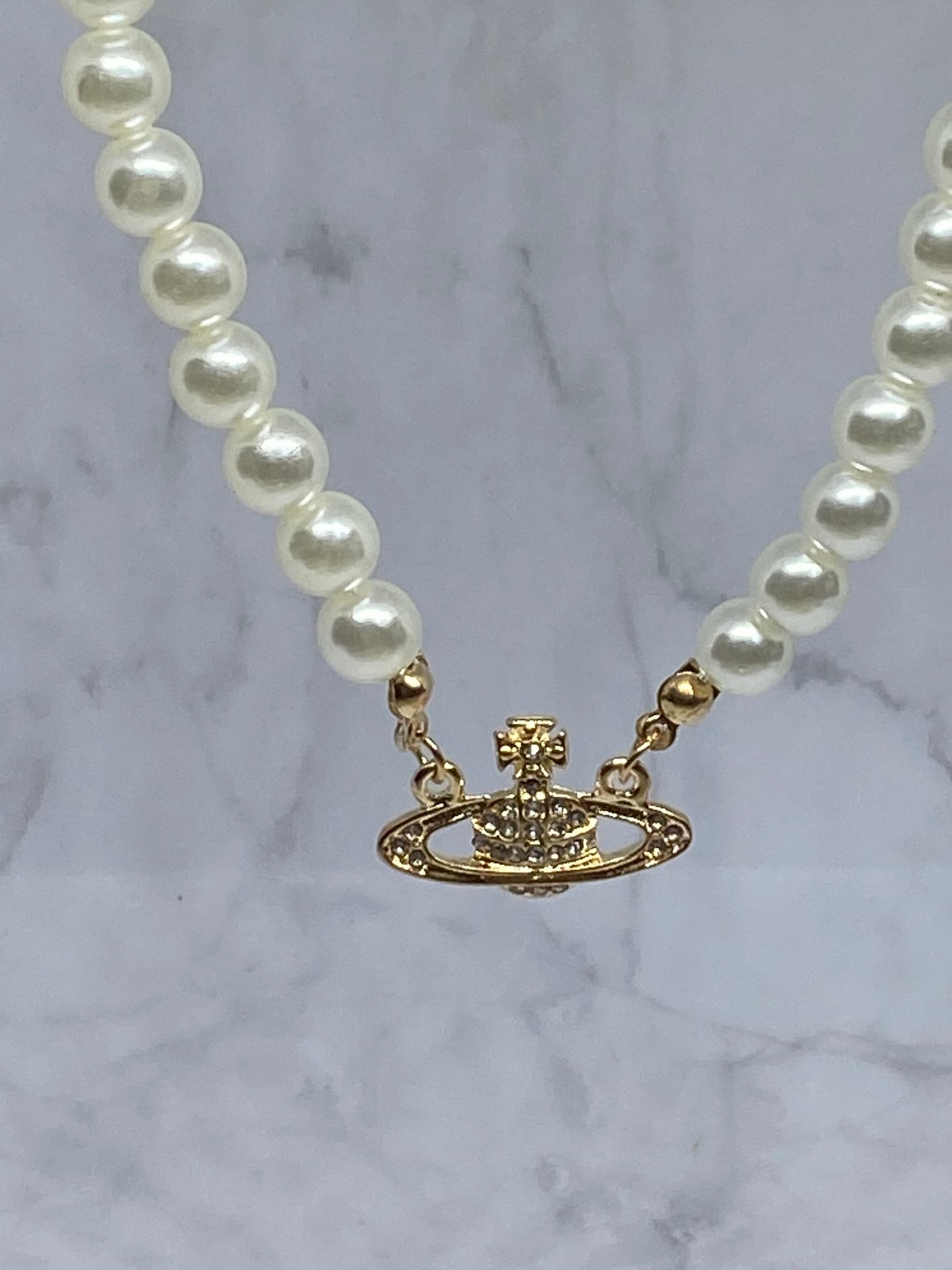 Pearl Saturn Necklace Saturn Necklace Pearl Orbit Etsy.de